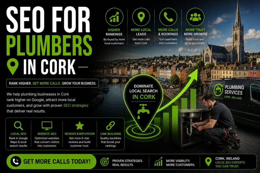 SEO for plumbers in Cork Google Maps ranking results Google Business Profile for plumbers Ireland setup checklist How do plumbers find new customers local search example Local SEO for tradesmen Cork service page strategy What keywords should a plumbing website target research session Topaz SEO Cork plumber client reviewing call volume growth