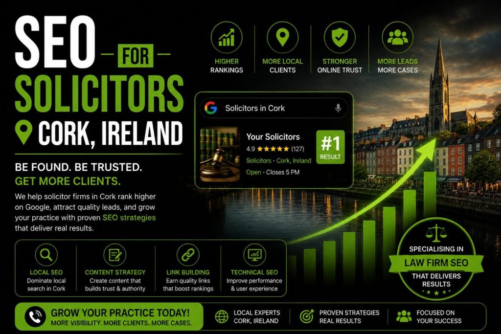 SEO for solicitors Cork – Topaz SEO client dashboard" "SEO for accountants Cork Ireland tax season search visibility" "SEO for estate agents Cork property listing schema" "SEO for pharma companies Cork regulatory content structure" "Perplexity optimization agency Ireland citation report" "Digital marketing for Cork professional services growth chart